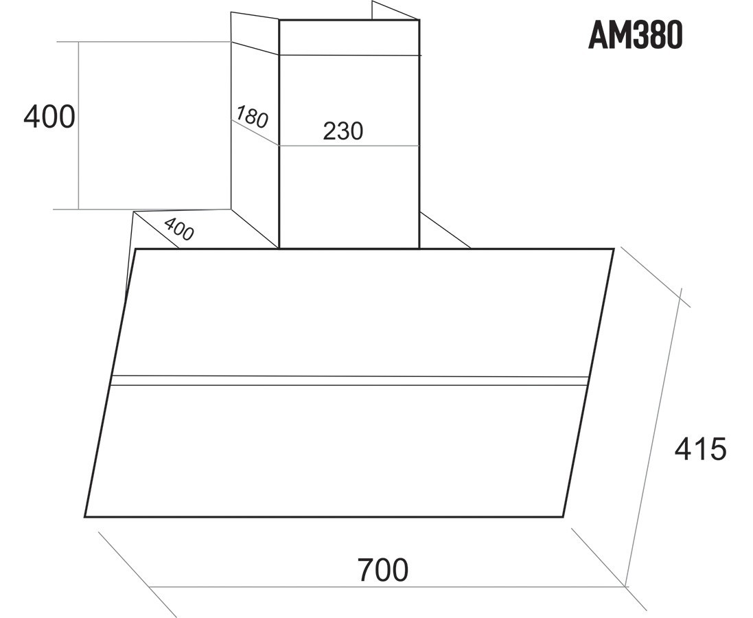 Máy hút mùi áp tường AM380 (Auto Open Series)